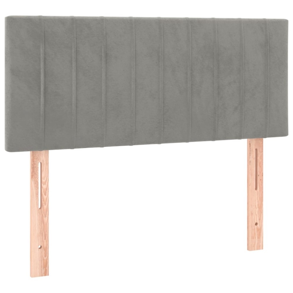 vidaXL Tăblie de pat, gri deschis, 100x5x78/88 cm, catifea