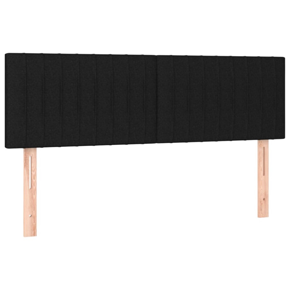 vidaXL Tăblii de pat, 2 buc., negru, 72x5x78/88 cm, textil