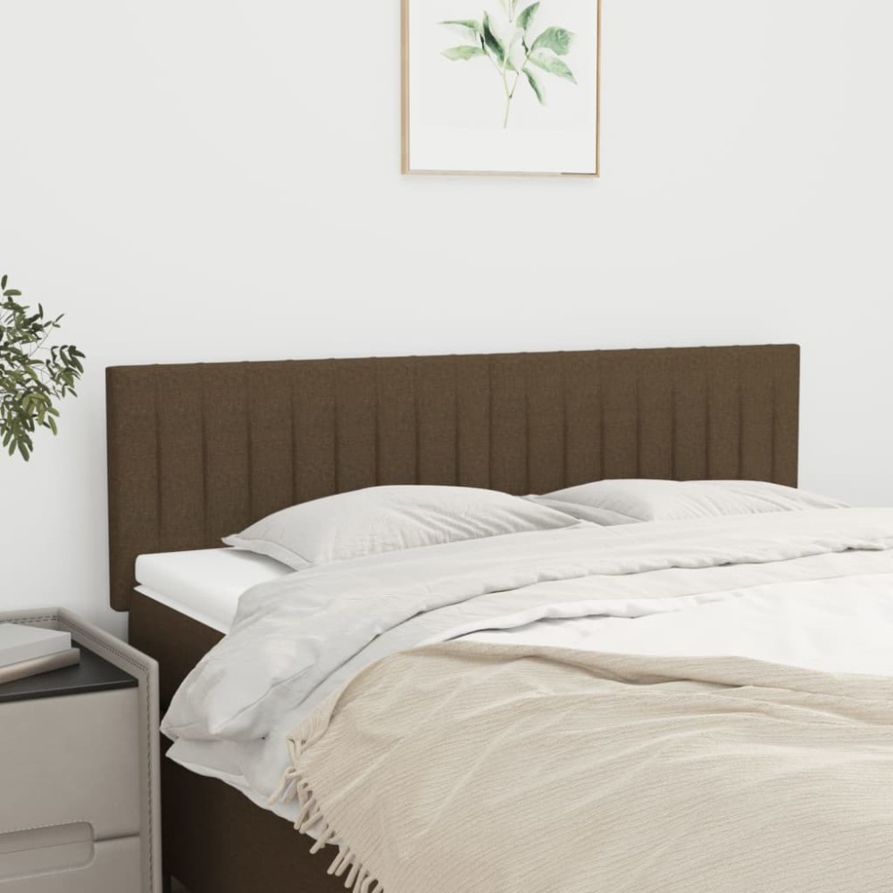 vidaXL Tăblii de pat, 2 buc., maro închis, 72x5x78/88 cm, textil