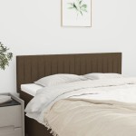 vidaXL Tăblii de pat, 2 buc., maro închis, 72x5x78/88 cm, textil vidaXL Tăblii de pat, 2 buc., maro închis, 72x5x78/88 cm, textil