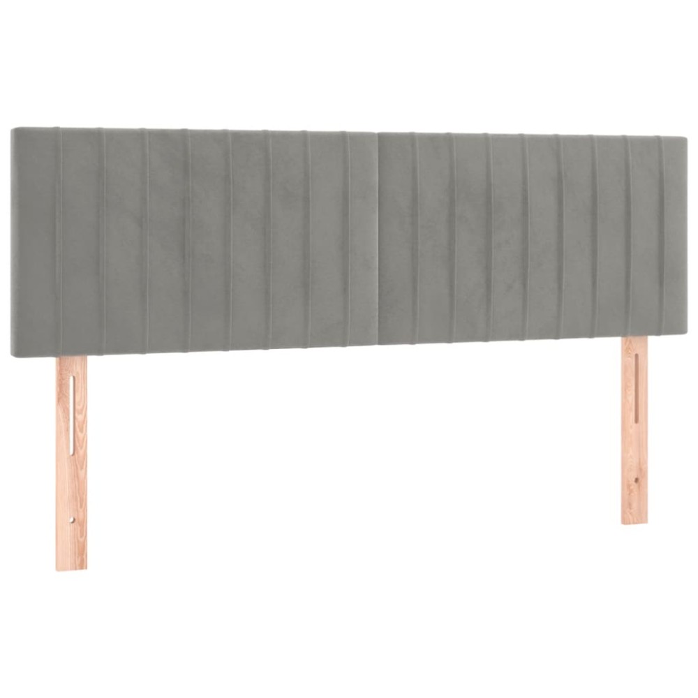 vidaXL Tăblii de pat, 2 buc., gri deschis, 72x5x78/88 cm, catifea