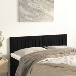 vidaXL Tăblii de pat, 2 buc., negru, 72x5x78/88 cm, catifea vidaXL Tăblii de pat, 2 buc., negru, 72x5x78/88 cm, catifea
