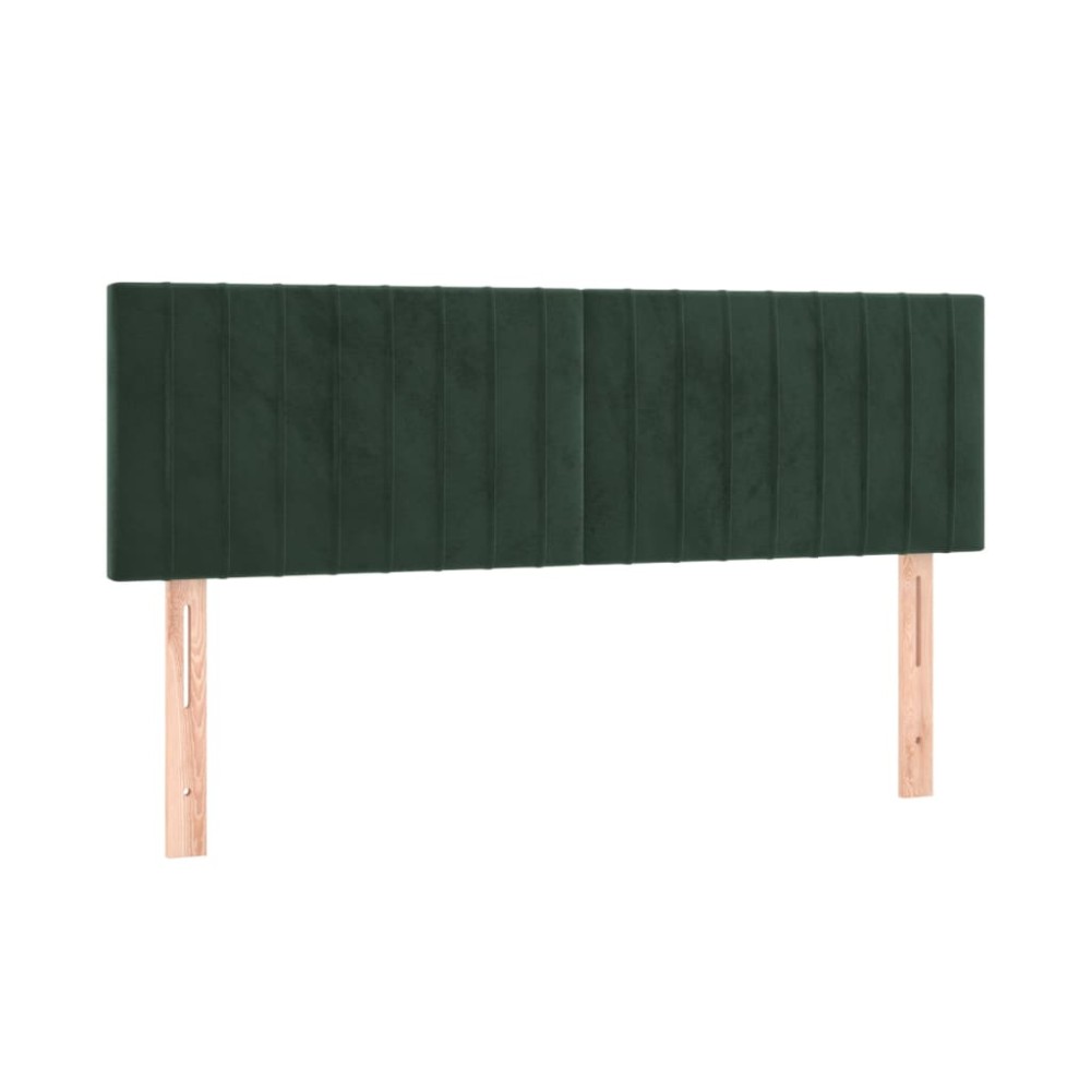 vidaXL Tăblii de pat, 2 buc., verde închis, 72x5x78/88 cm, catifea
