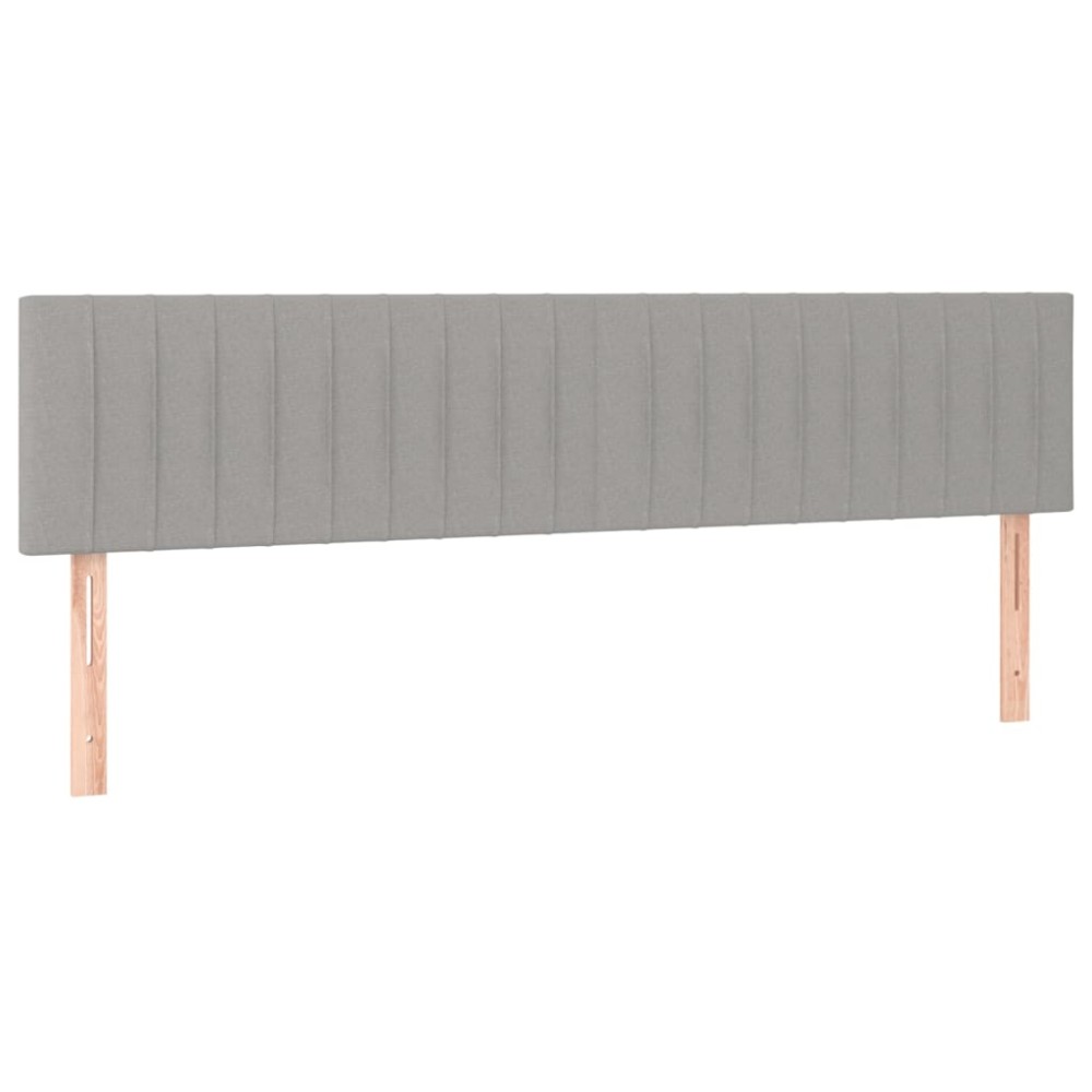 vidaXL Tăblii de pat, 2 buc, gri deschis, 80x5x78/88 cm, textil