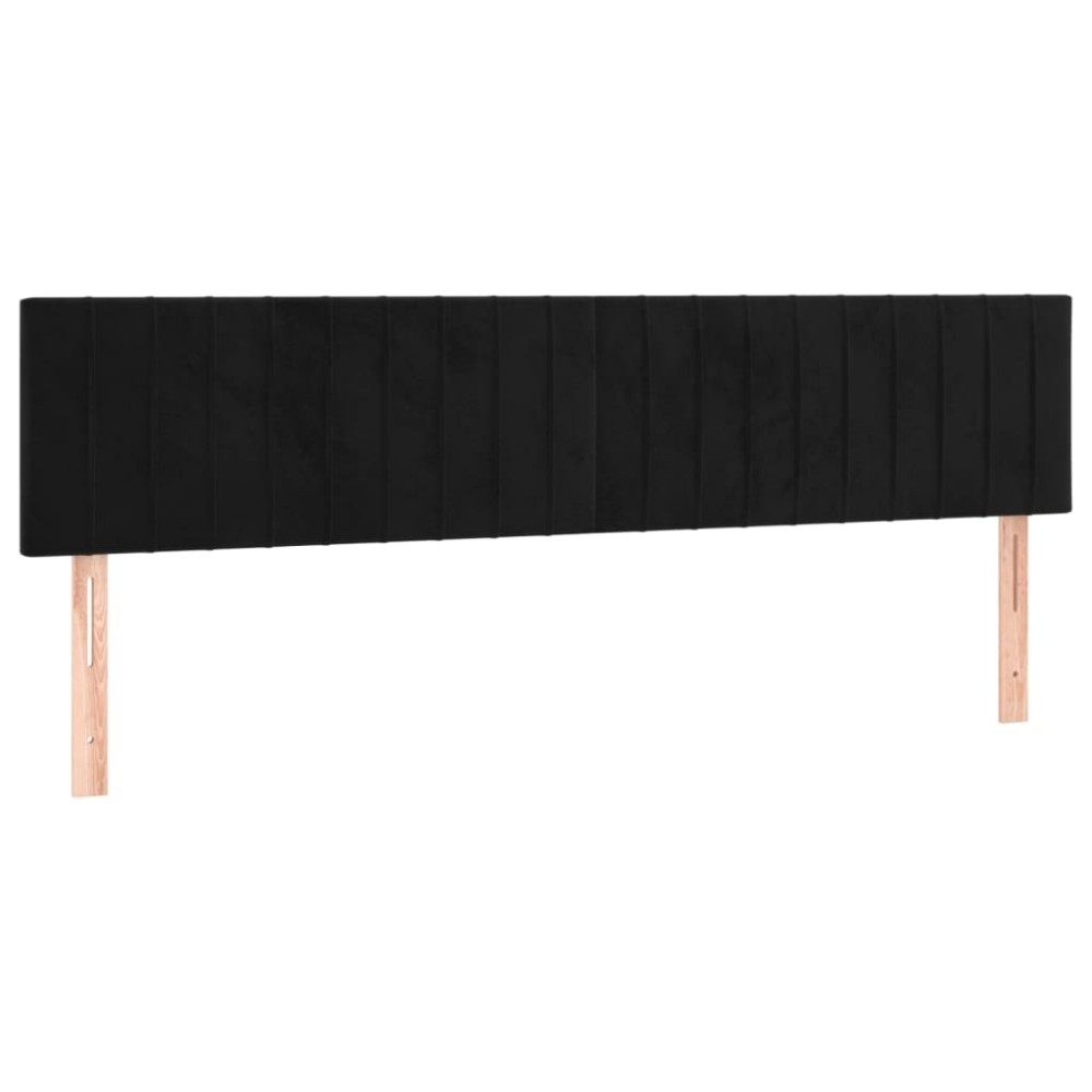 vidaXL Tăblii de pat, 2 buc, negru, 80x5x78/88 cm, catifea