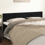 vidaXL Tăblii de pat, 2 buc, negru, 80x5x78/88 cm, catifea vidaXL Tăblii de pat, 2 buc, negru, 80x5x78/88 cm, catifea