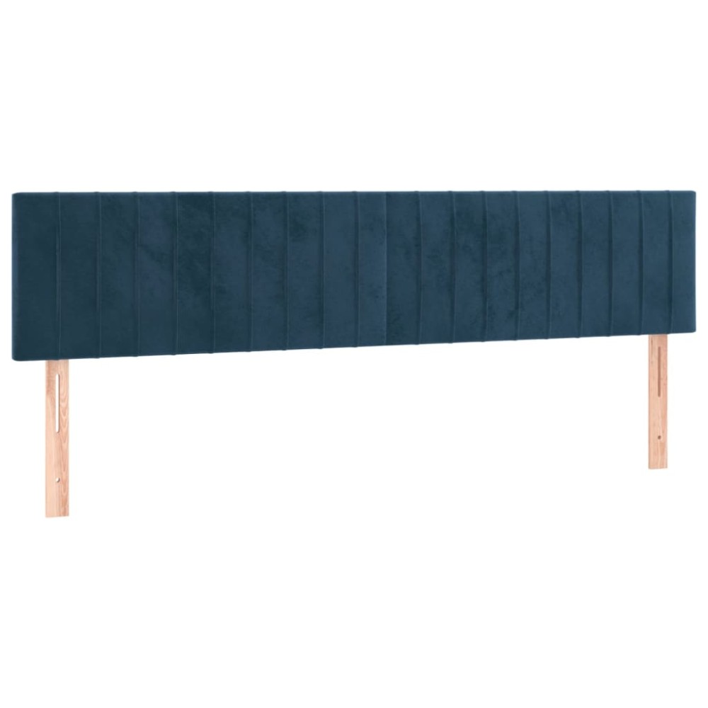 vidaXL Tăblii de pat, 2 buc, albastru închis, 80x5x78/88 cm, catifea