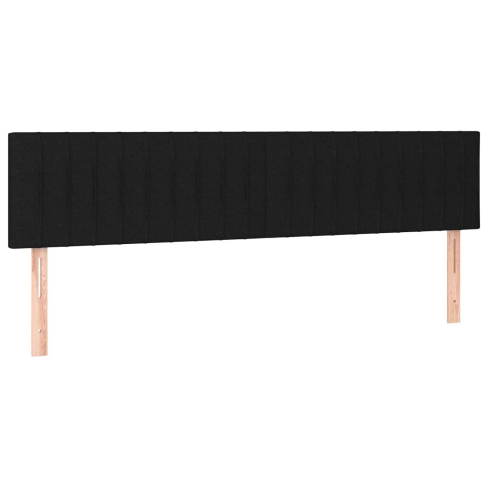 vidaXL Tăblii de pat, 2 buc, negru, 90x5x78/88 cm, textil