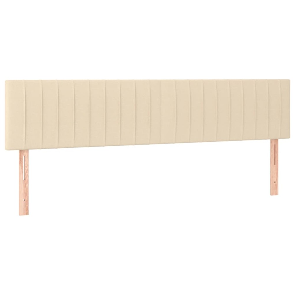vidaXL Tăblii de pat, 2 buc, crem, 90x5x78/88 cm, textil
