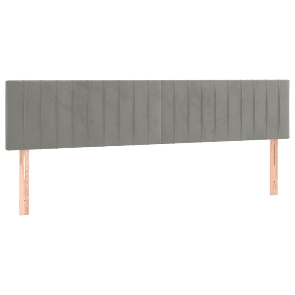 vidaXL Tăblii de pat, 2 buc, gri deschis, 90x5x78/88 cm, catifea