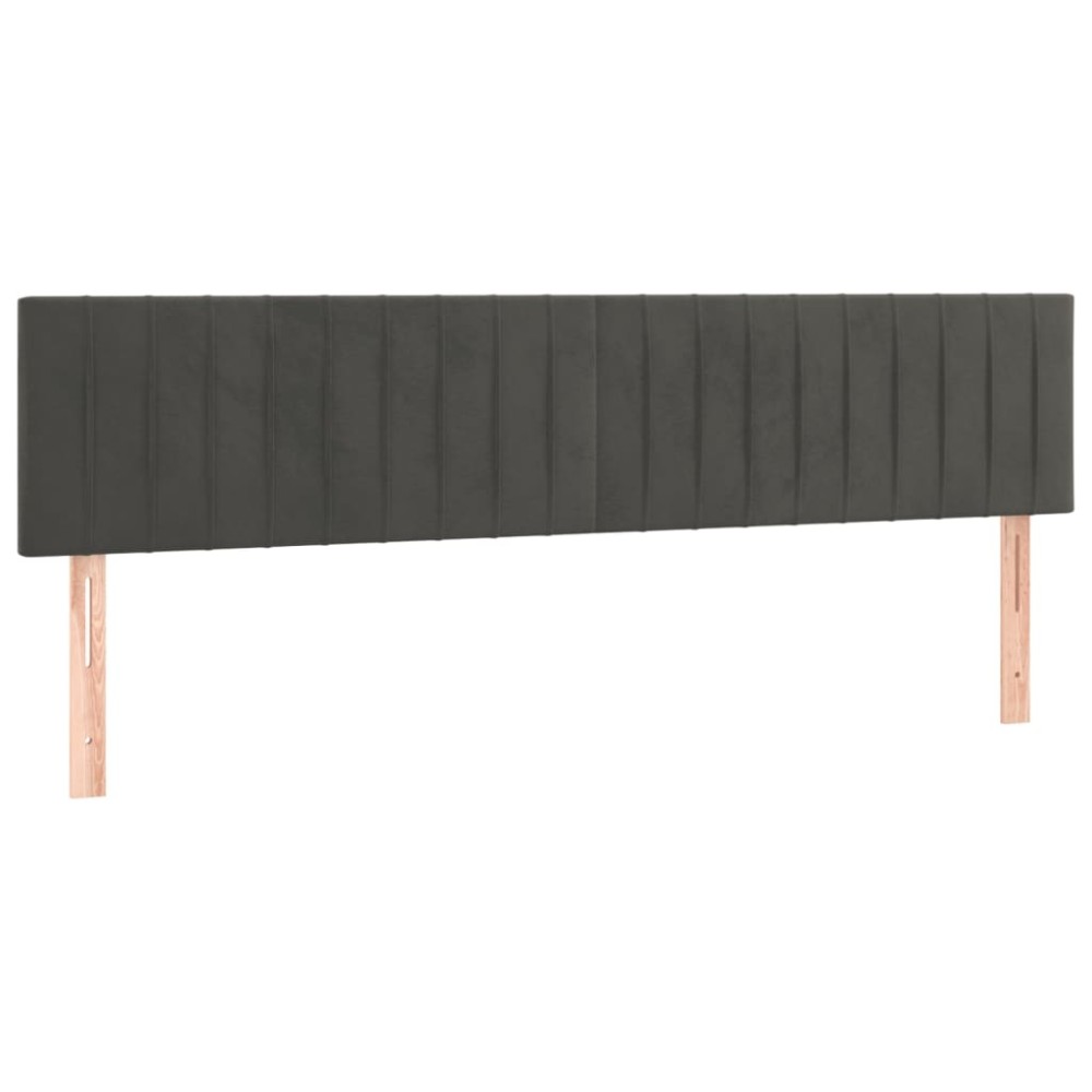 vidaXL Tăblii de pat, 2 buc, gri închis, 90x5x78/88 cm, catifea