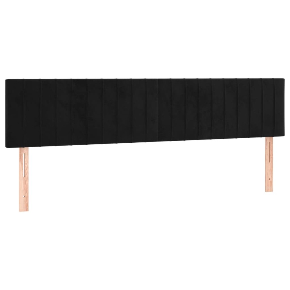 vidaXL Tăblii de pat, 2 buc, negru, 100x5x78/88 cm, catifea