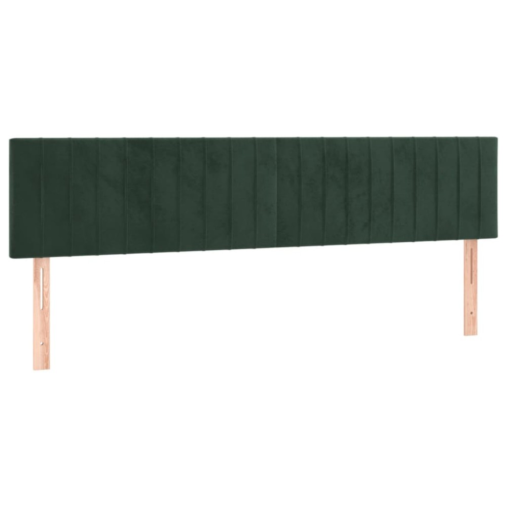 vidaXL Tăblii de pat, 2 buc, verde închis, 100x5x78/88 cm, catifea