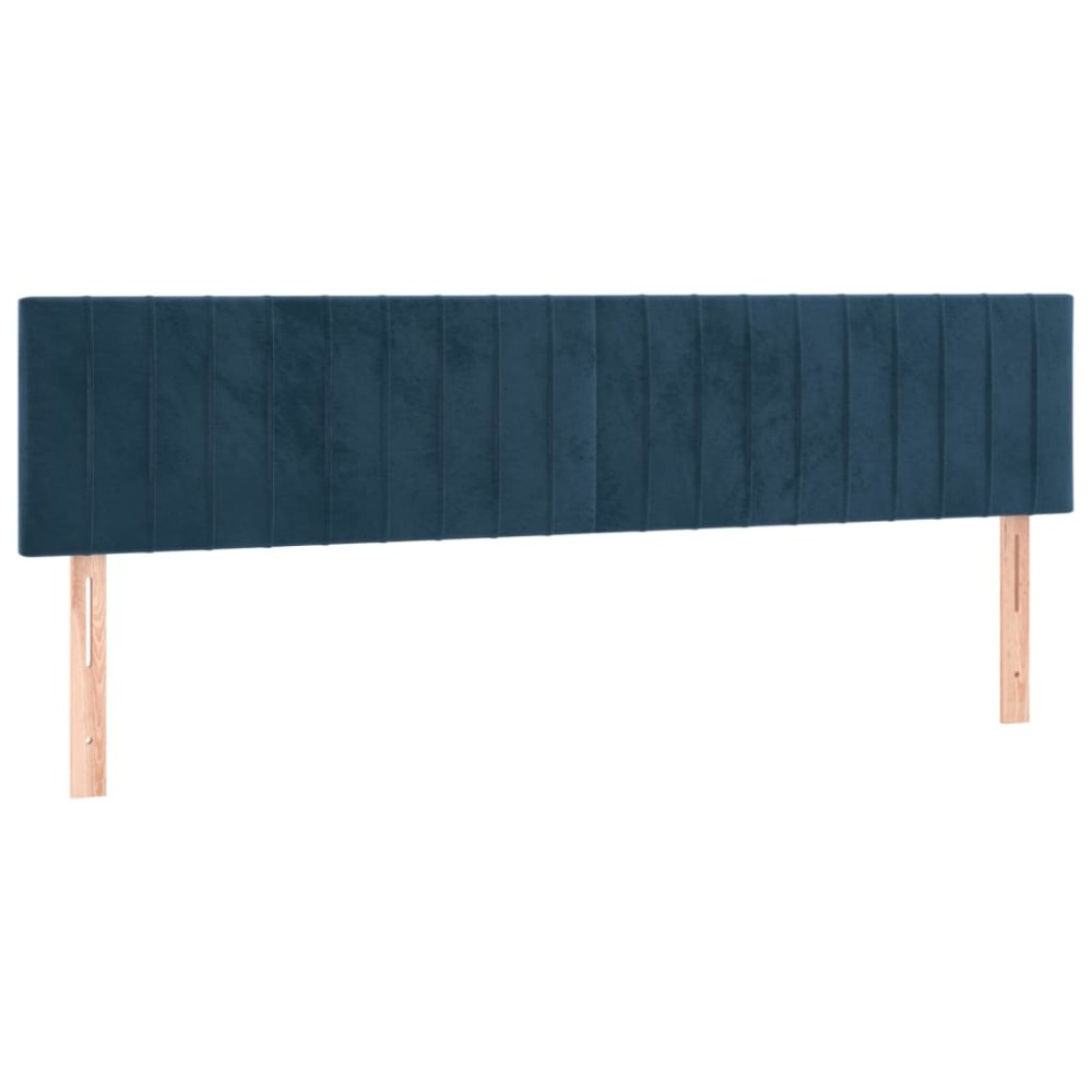 vidaXL Tăblii de pat, 2 buc, albastru închis, 100x5x78/88 cm, catifea