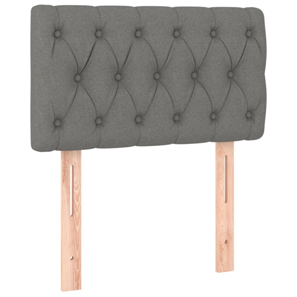 vidaXL Tăblie de pat, gri închis, 80x7x78/88 cm, textil