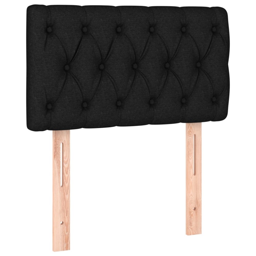 vidaXL Tăblie de pat, negru, 80x7x78/88 cm, textil