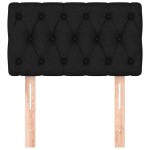 vidaXL Tăblie de pat, negru, 80x7x78/88 cm, textil