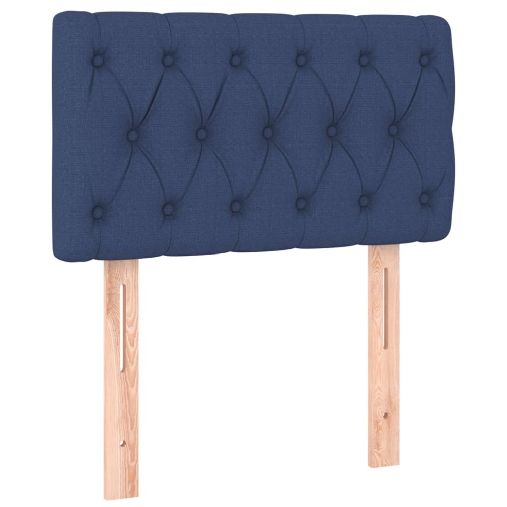 vidaXL Tăblie de pat, albastru, 80x7x78/88 cm, textil