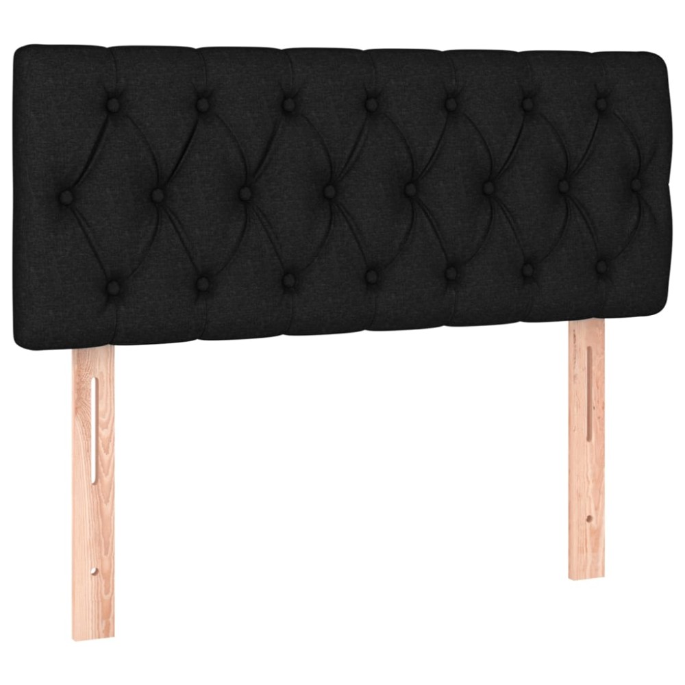 vidaXL Tăblie de pat, negru, 90x7x78/88 cm, textil