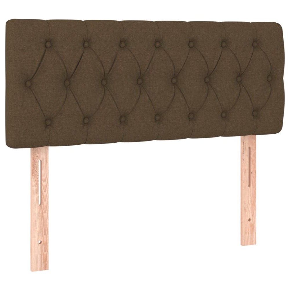 vidaXL Tăblie de pat, maro închis, 90x7x78/88 cm, textil