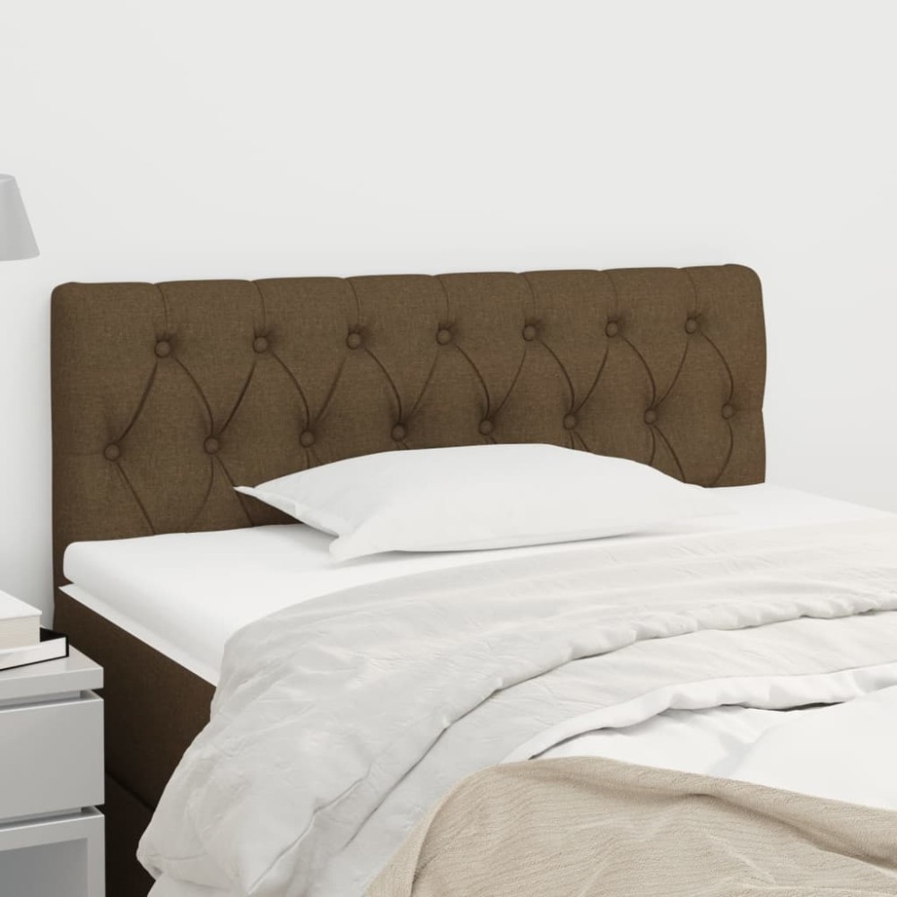vidaXL Tăblie de pat, maro închis, 90x7x78/88 cm, textil