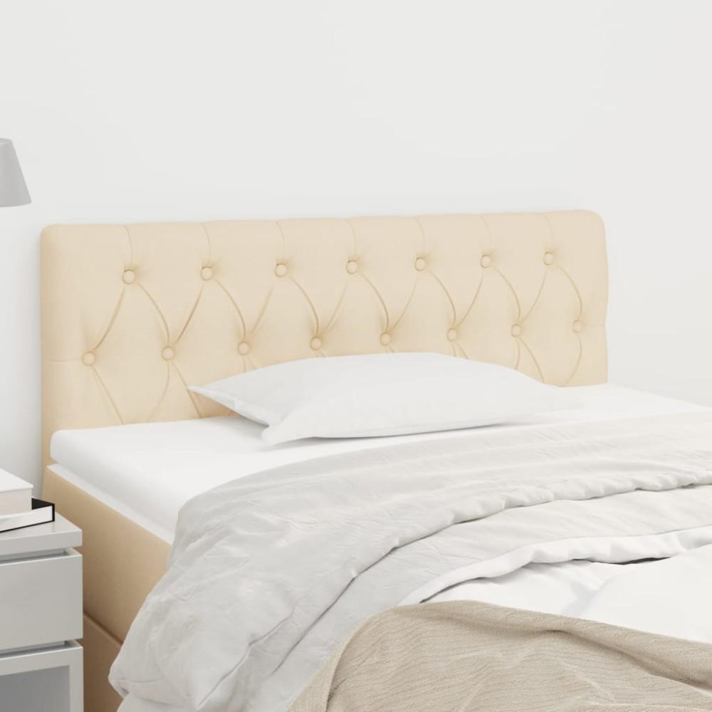 vidaXL Tăblie de pat, crem, 90x7x78/88 cm, textil