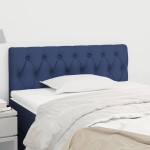 vidaXL Tăblie de pat, albastru, 90x7x78/88 cm, textil