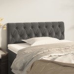 vidaXL Tăblie de pat, gri închis, 90x7x78/88 cm, catifea vidaXL Tăblie de pat, gri închis, 90x7x78/88 cm, catifea