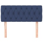 vidaXL Tăblie de pat, albastru, 100x7x78/88 cm, textil