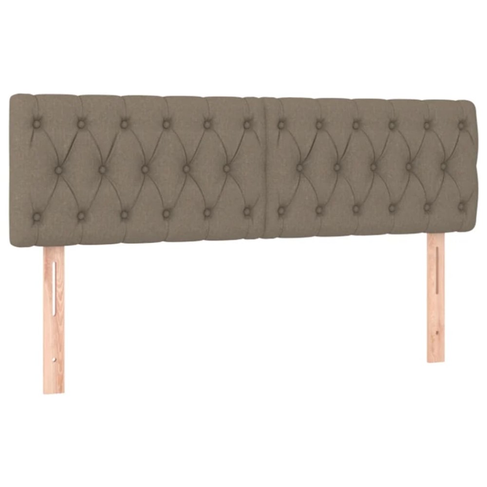vidaXL Tăblii de pat, 2 buc, gri taupe, 72x7x78/88 cm, textil