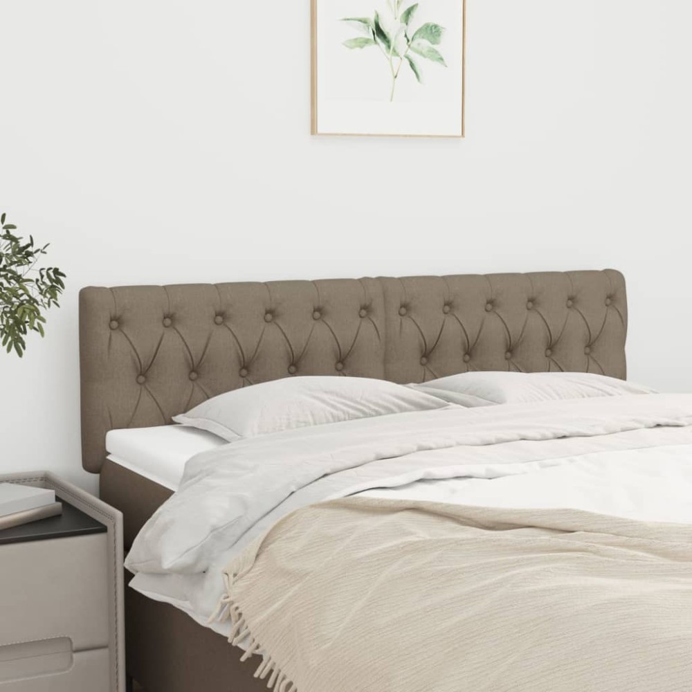 vidaXL Tăblii de pat, 2 buc, gri taupe, 72x7x78/88 cm, textil
