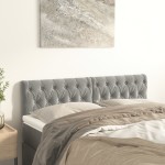 vidaXL Tăblii de pat, 2 buc, gri deschis, 72x7x78/88 cm, catifea vidaXL Tăblii de pat, 2 buc, gri deschis, 72x7x78/88 cm, catifea