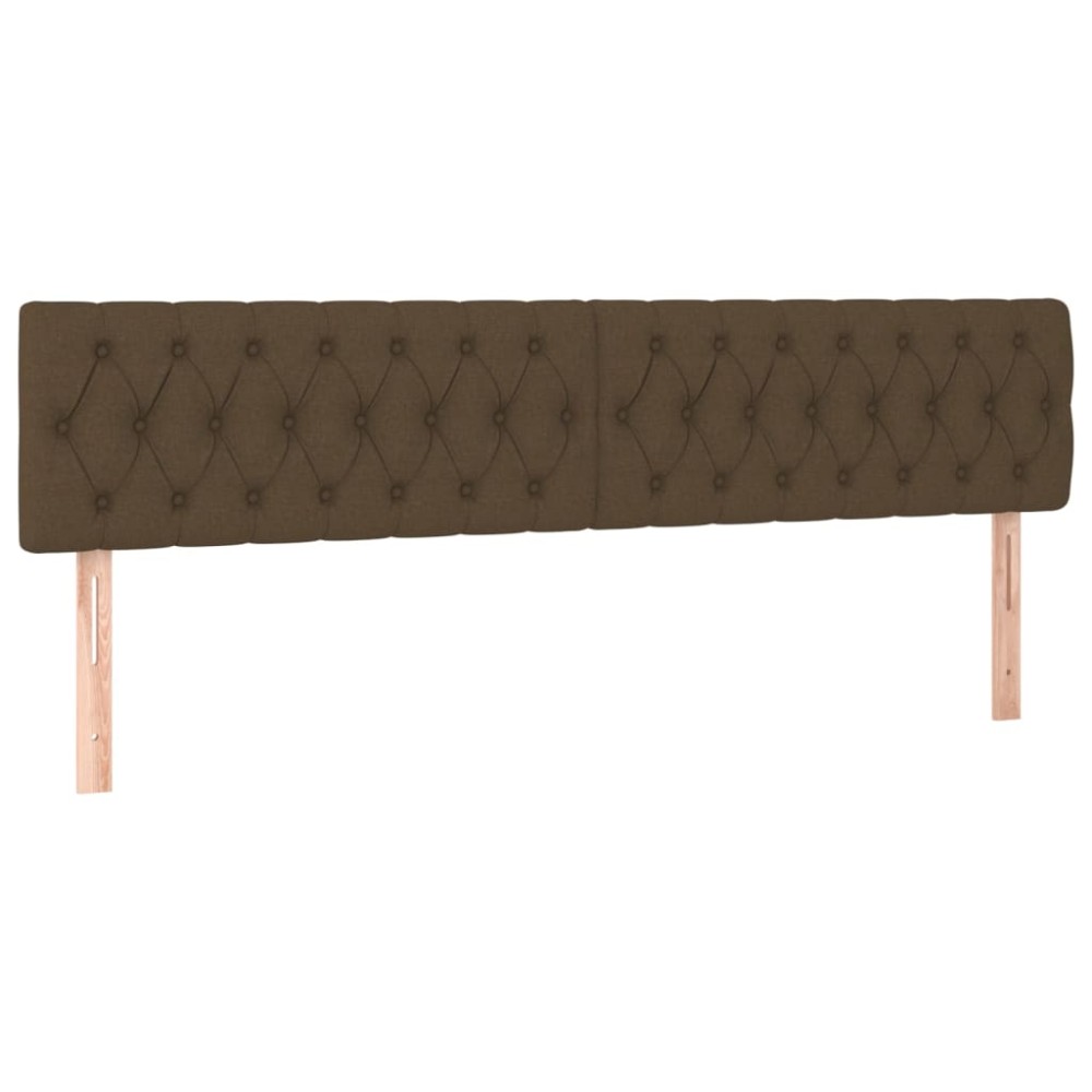 vidaXL Tăblii de pat, 2 buc, maro închis, 90x7x78/88 cm, textil