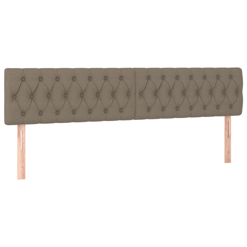 vidaXL Tăblii de pat, 2 buc, gri taupe, 90x7x78/88 cm, textil