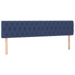 vidaXL Tăblii de pat, 2 buc, albastru, 90x7x78/88 cm, textil