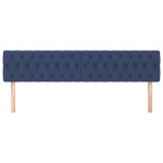 vidaXL Tăblii de pat, 2 buc, albastru, 90x7x78/88 cm, textil
