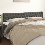 vidaXL Tăblii de pat, 2 buc, gri închis, 90x7x78/88 cm, catifea vidaXL Tăblii de pat, 2 buc, gri închis, 90x7x78/88 cm, catifea