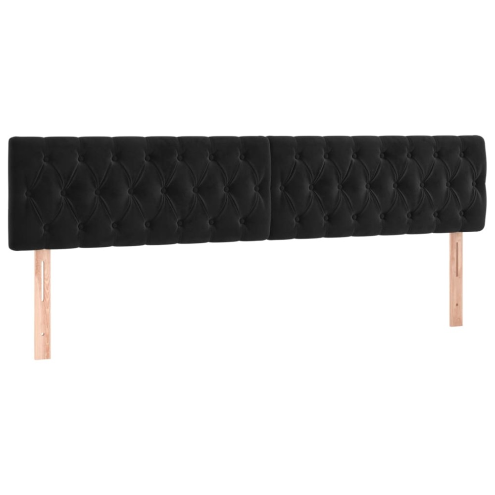vidaXL Tăblii de pat, 2 buc, negru, 90x7x78/88 cm, catifea