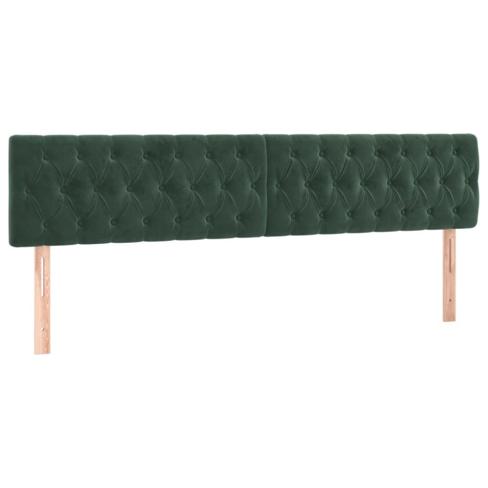 vidaXL Tăblii de pat, 2 buc, verde închis, 90x7x78/88 cm, catifea