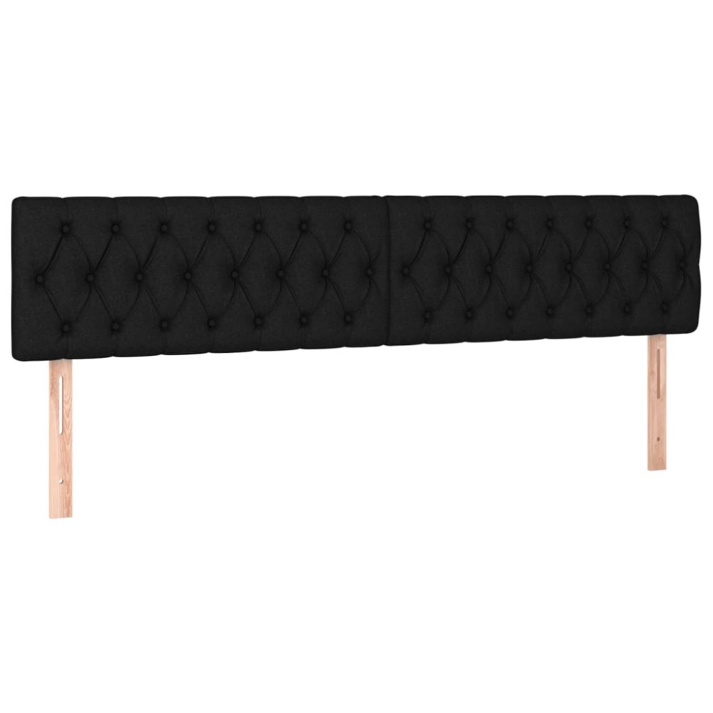 vidaXL Tăblii de pat, 2 buc, negru, 100x7x78/88 cm, textil