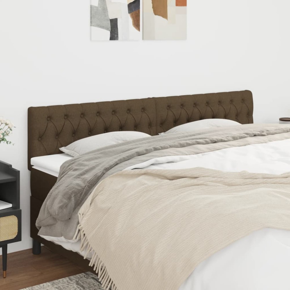 vidaXL Tăblii de pat, 2 buc, maro închis, 100x7x78/88 cm, textil
