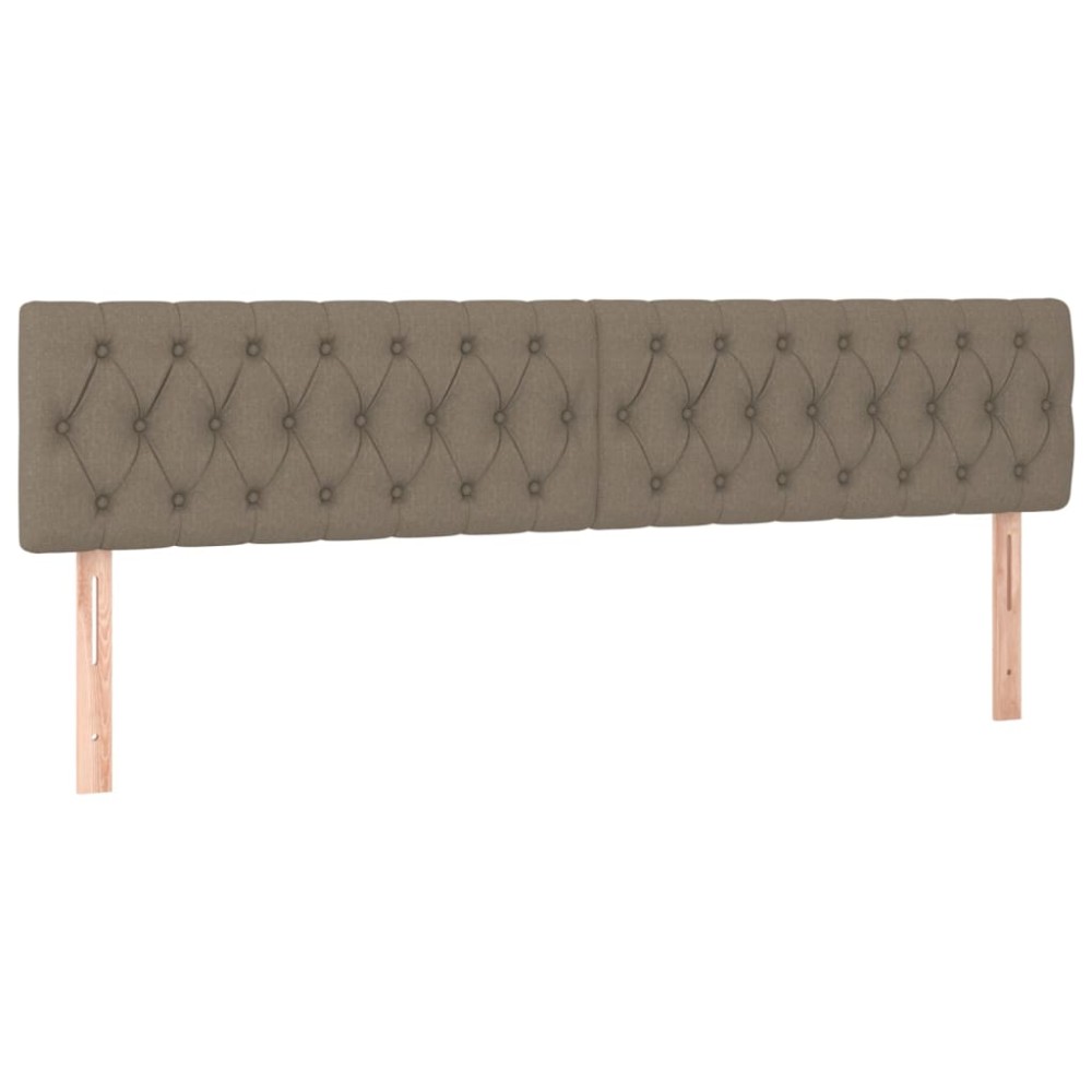 vidaXL Tăblii de pat, 2 buc, gri taupe, 100x7x78/88 cm, textil
