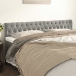 vidaXL Tăblii de pat, 2 buc, gri deschis, 100x7x78/88 cm, catifea vidaXL Tăblii de pat, 2 buc, gri deschis, 100x7x78/88 cm, catifea