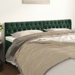 vidaXL Tăblii de pat, 2 buc, verde închis, 100x7x78/88 cm, catifea vidaXL Tăblii de pat, 2 buc, verde închis, 100x7x78/88 cm, catifea