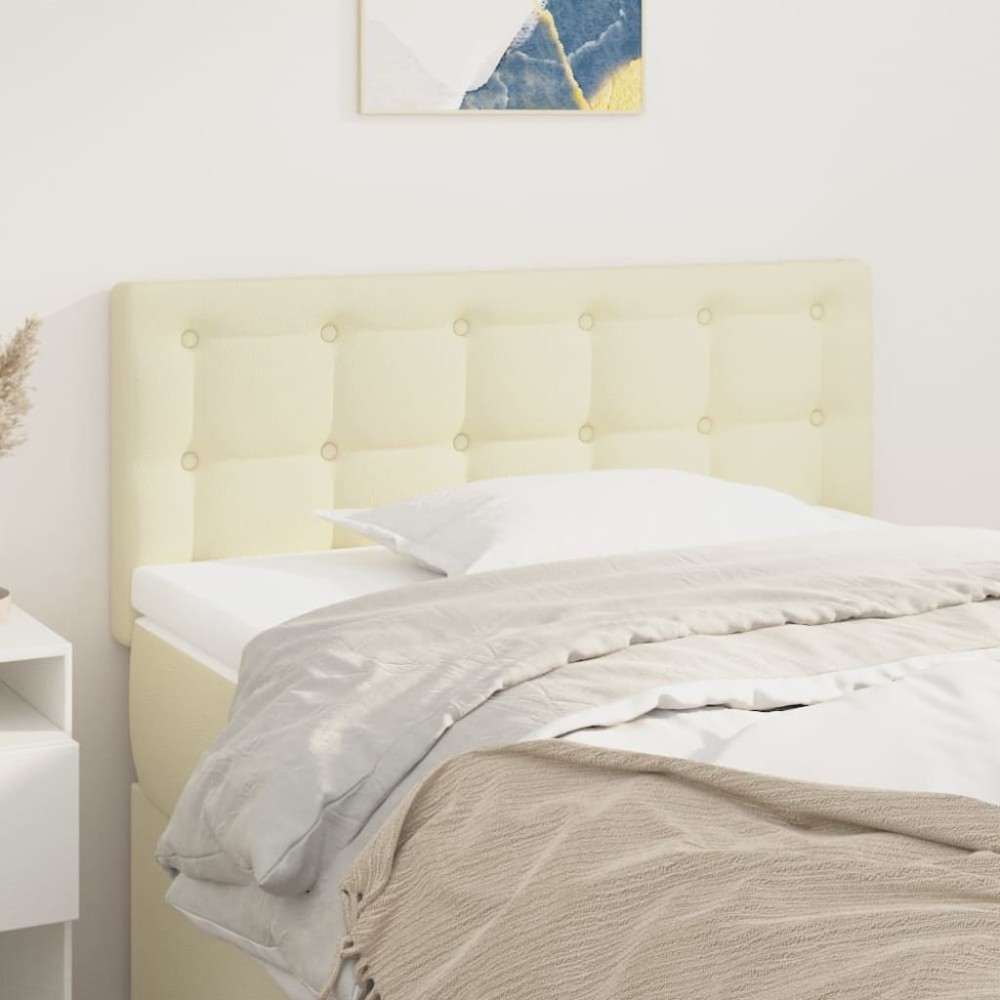 vidaXL Tăblie de pat, crem, 80x5x78/88 cm, piele ecologică