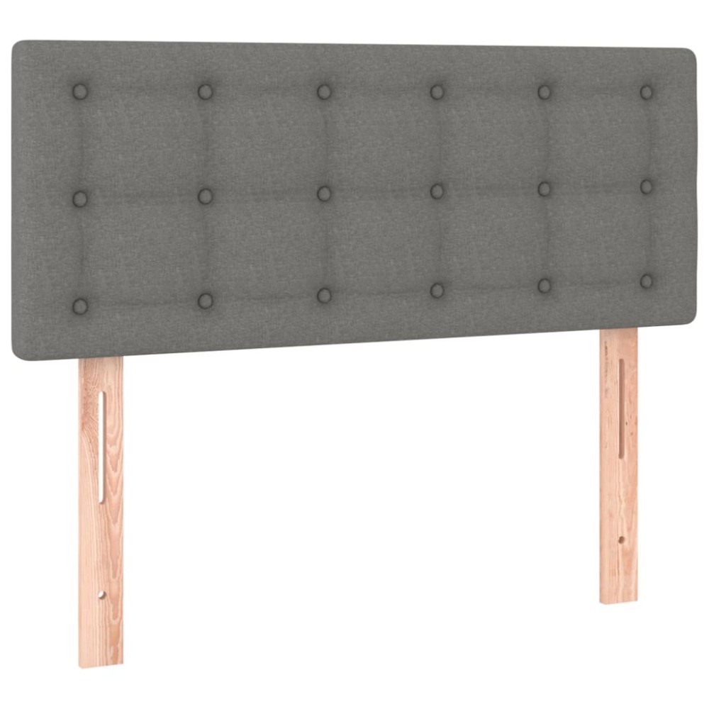 vidaXL Tăblie de pat, gri închis, 90x5x78/88 cm, textil