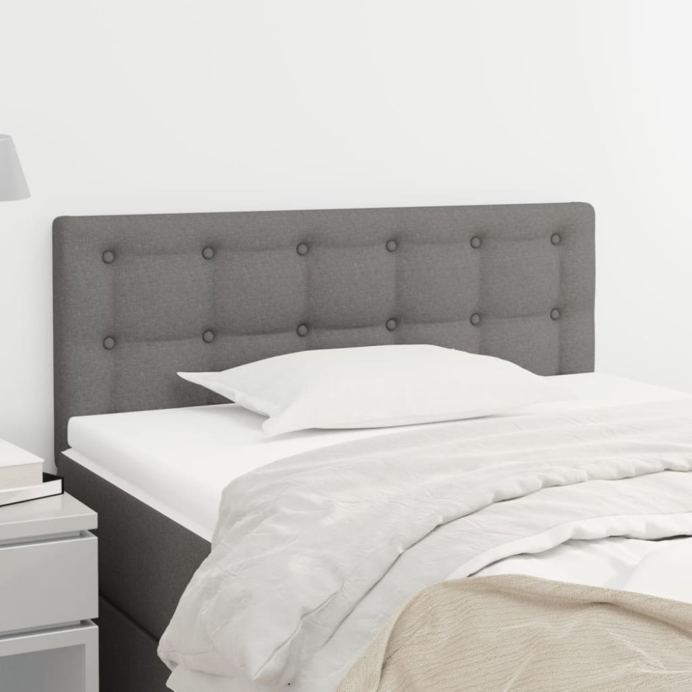 vidaXL Tăblie de pat, gri închis, 90x5x78/88 cm, textil