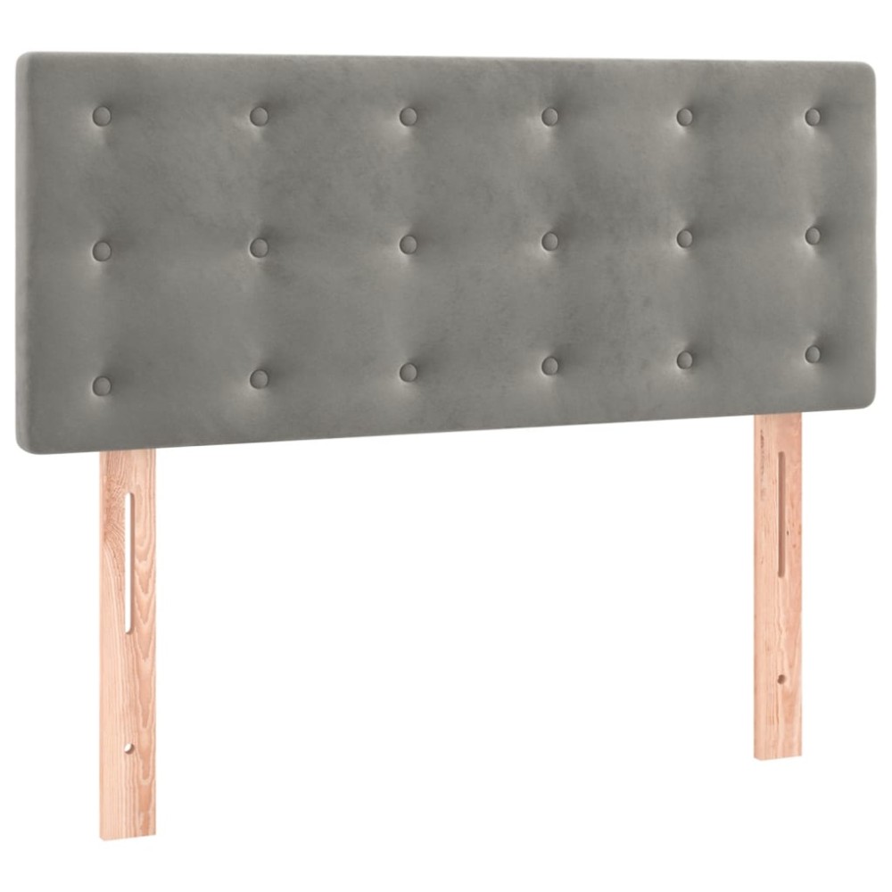 vidaXL Tăblie de pat, gri deschis, 90x5x78/88 cm, catifea