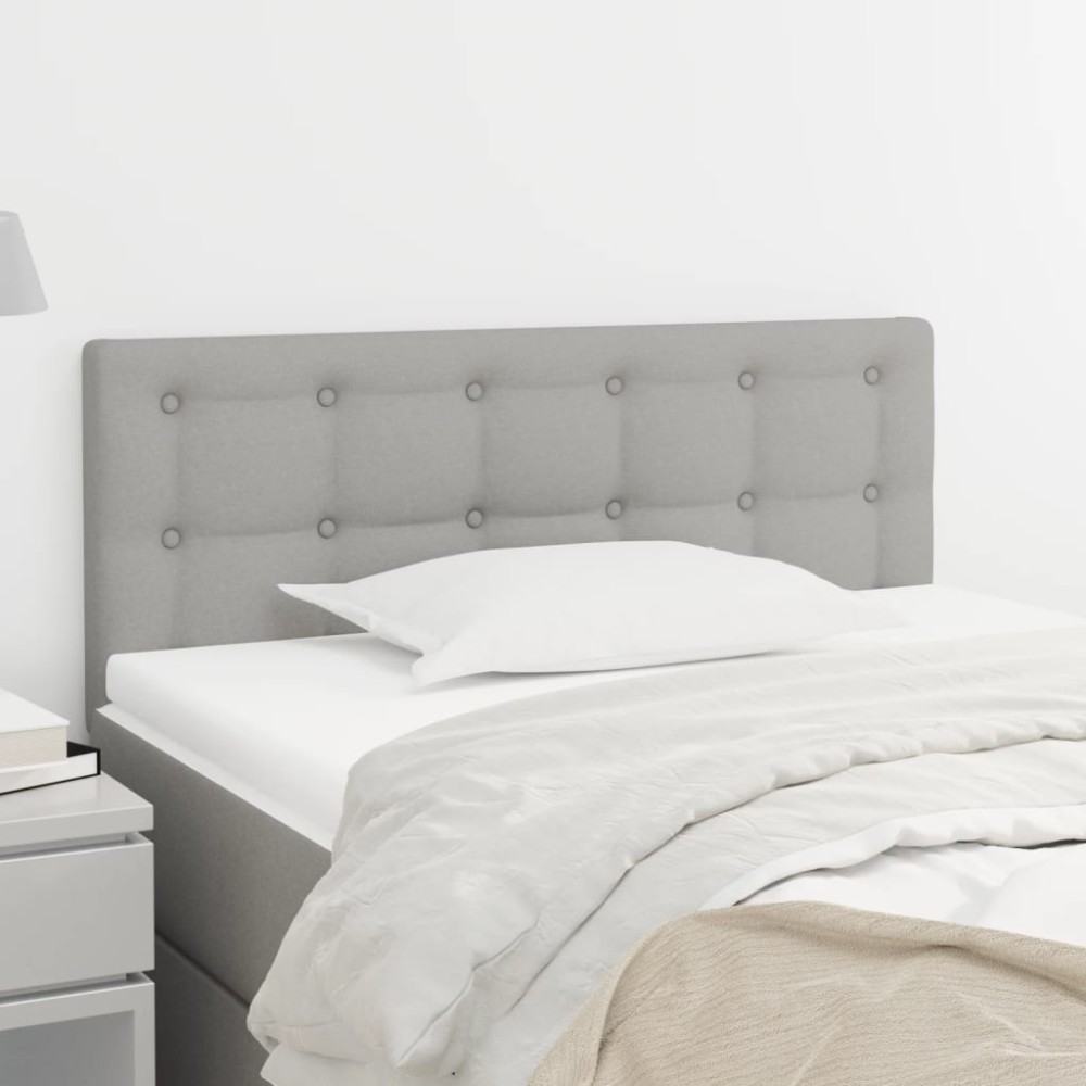 vidaXL Tăblie de pat, gri deschis, 100x5x78/88 cm, textil