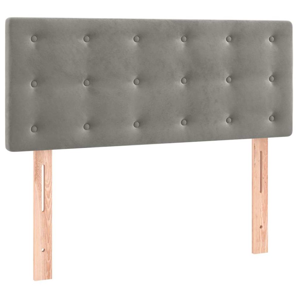 vidaXL Tăblie de pat, gri deschis, 100x5x78/88 cm, catifea